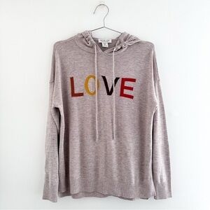 Rachel Zoe Cashmere Blend LOVE Sweater Hoodie